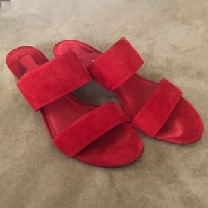 Salvatore Ferragamo Red Suede Sandals Size 7